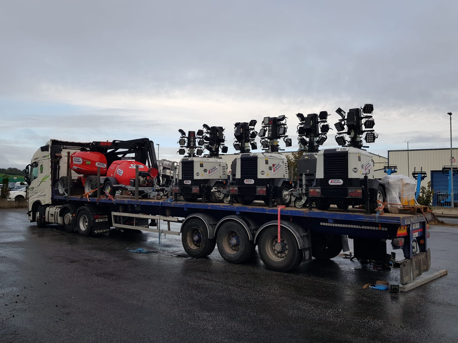 Equipment heading to a rental project in Scotland